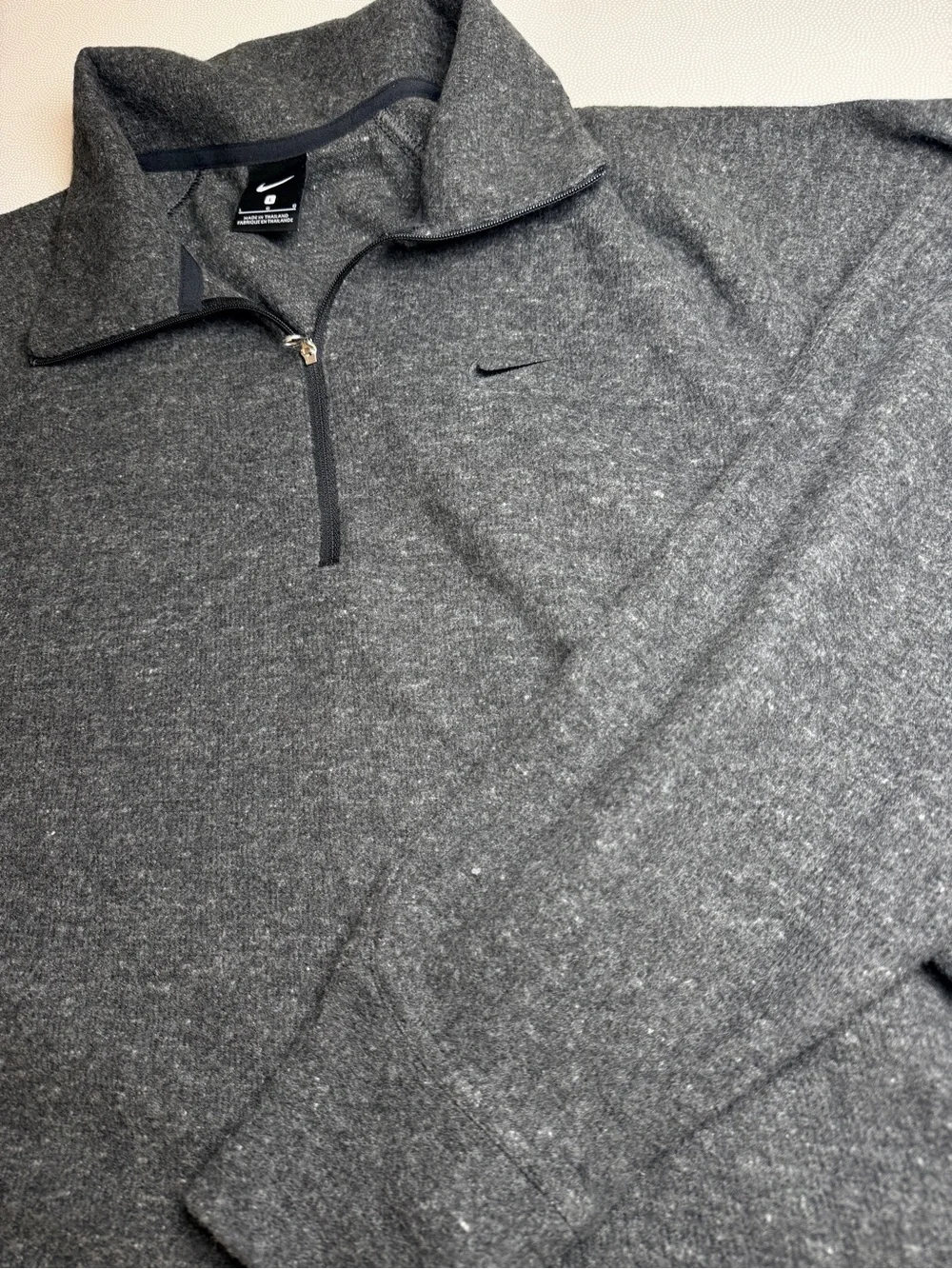 Nike Women’s Therma-FIT 1/4 Zip Pullover Gray Fleece Sweatshirt Large L